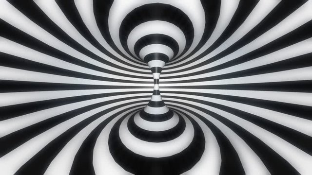 Hypnotic Torus Loop  - seamless looped animations which represent inside view of torus with black and white stripes. It perfect for use in your vj performances, discotheques and parties.