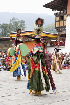 Buddhist Festival (Tsechu), Trashi Chhoe Dzong, Thimphu, Bhutan