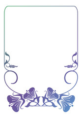 Beautiful floral frame with gradient fill. 