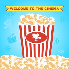 pop corn in red box poster