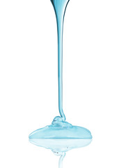 Transparent drip isolated on a white background
