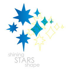 Shining stars shape. Sparkle symbol on white background. Vector illustration