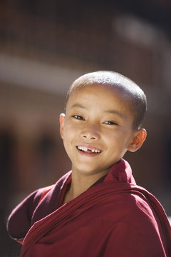 Young Buddhist monk, Paro Dzong, Paro, Bhutan