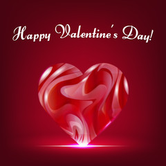 Happy Valentines Day! Sweet caramel heart! Vector Illustration.