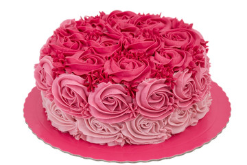 Pink cream cake for my birthday.