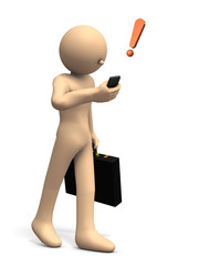 知らせに驚くビジネスマン