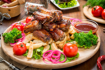 tasty and healthy food on the table, useful food products