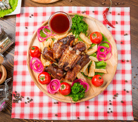 tasty and healthy food on the table, useful food products