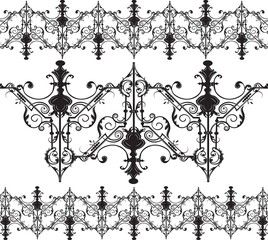 Fototapeta na wymiar Vintage Gothic ornament pattern elements. Vector intricate decor