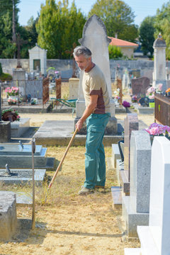 in the cemetery