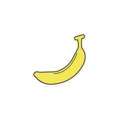 Banana solid line icon, healthy fruit, vector graphics, a colorful linear pattern on a white background, eps 10.