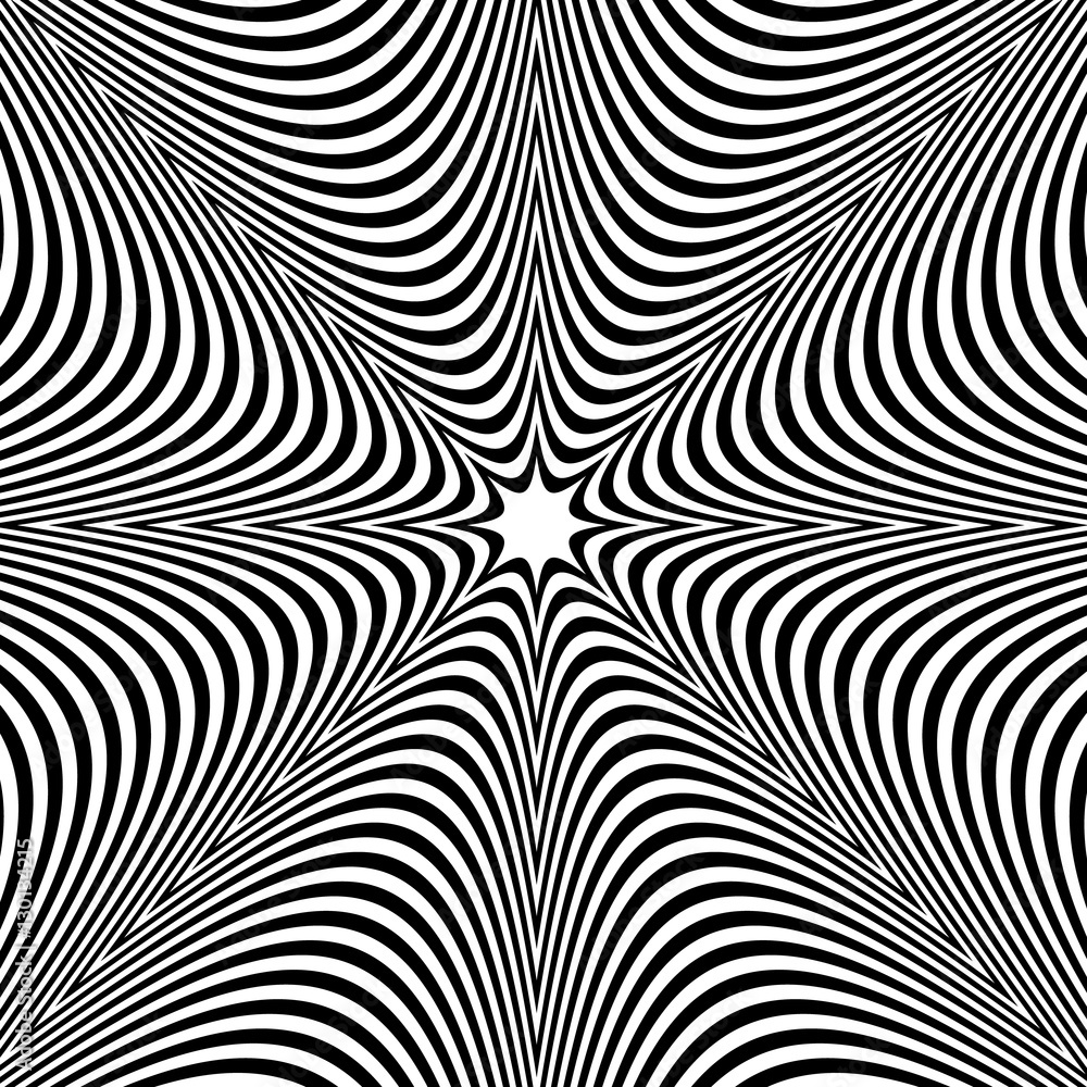Aufkleber abstract element with radiating lines. monochrome concentric, ra