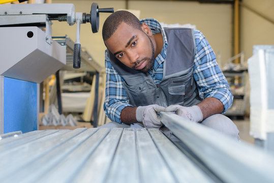 inspecting the metal frames