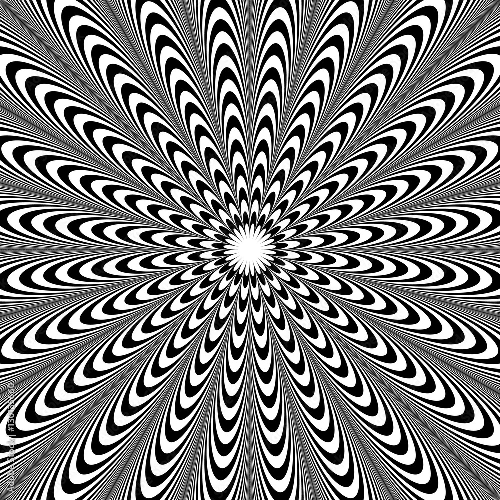 Aufkleber Abstract element with radiating lines. Monochrome concentric, ra