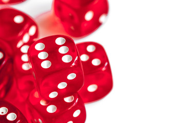 concept luck - dice gambling on white background