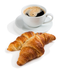 Croissants and cup of coffee.