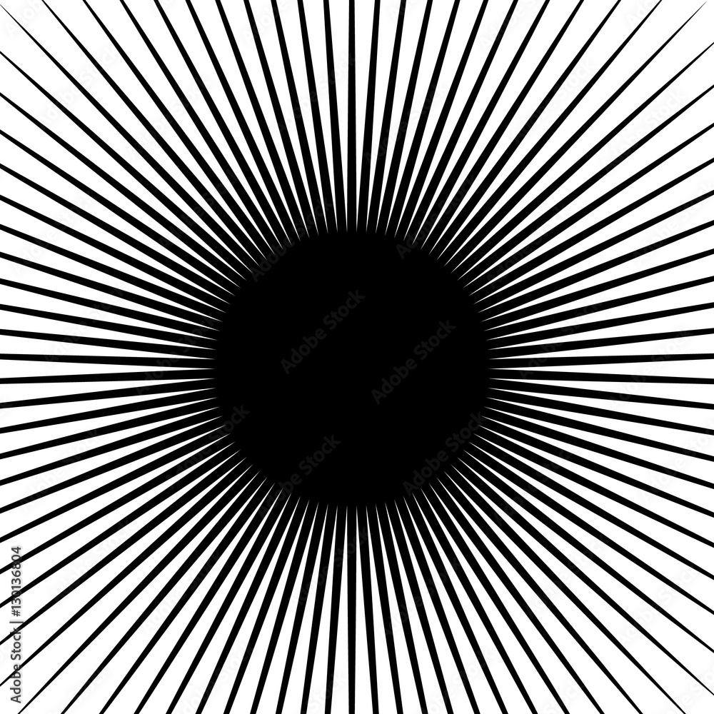 Poster circular radial lines pattern. radiating stripes abstract elemen