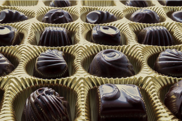 Close up shot of chocolates box