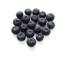 fresh blueberries isolated on white background
