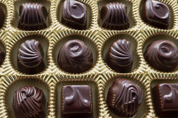 Close up shot of chocolates box