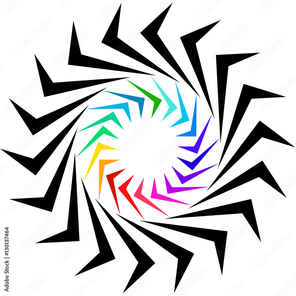Poster geometric shape as logo or generic design element. circular edgy