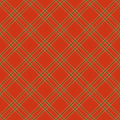 Christmas tartan seamless vector patterns in grin and red colors