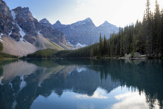 Reflections in Moraine Lake, Banff National Park, Alberta, Rocky Mountains, Canada