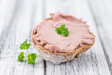 Liverwurst Sandwich (selective focus)