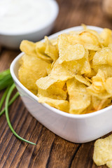 Potato Chips (Sour Cream taste) (selective focus)