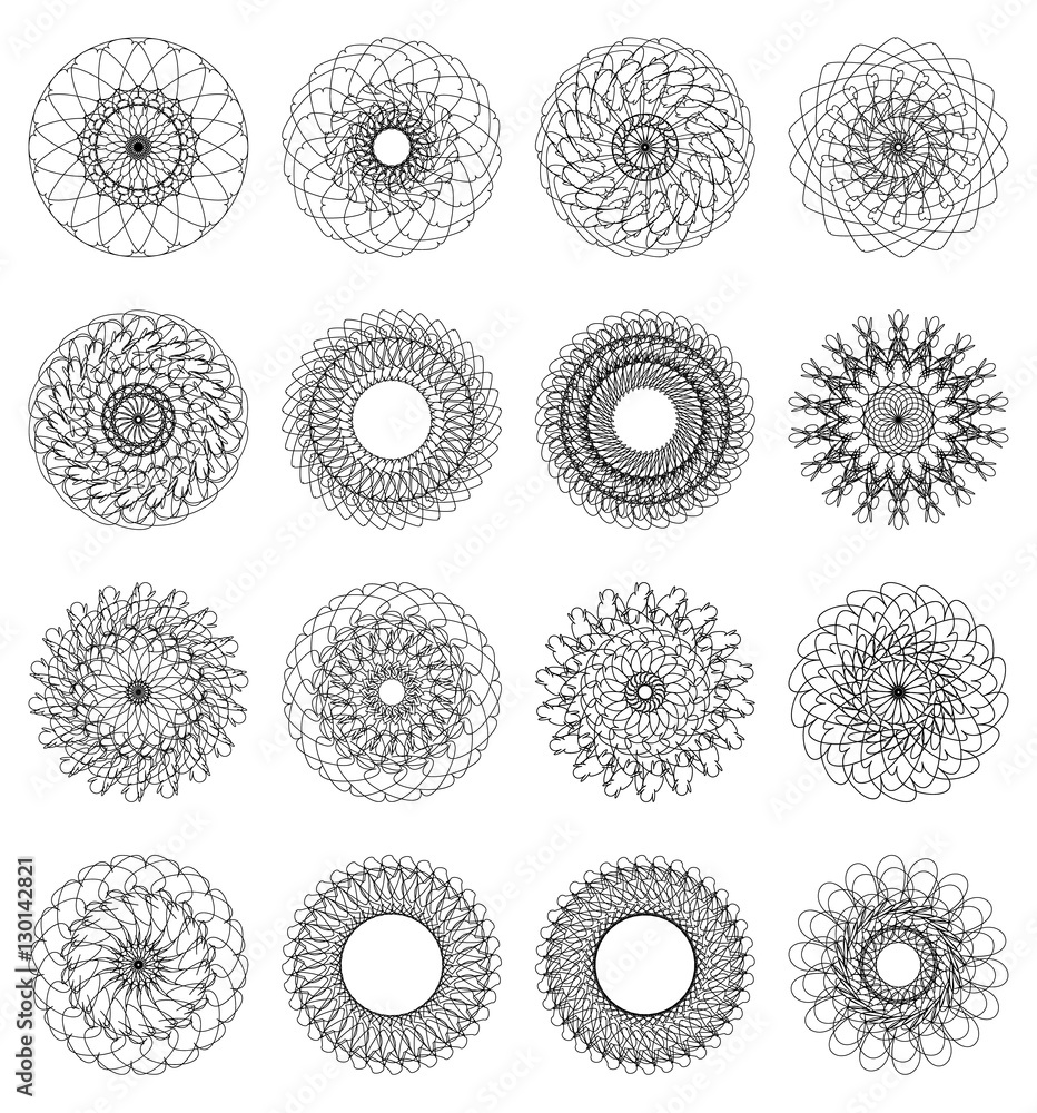 Fototapete geometric circle. circular element. abstract spiral motif with c