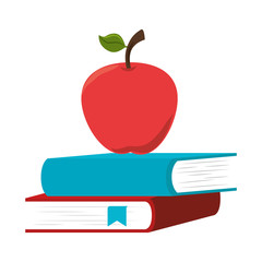 book school with apple isolated icon vector illustration design