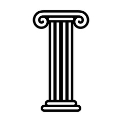 Roman column pedestal or pillar foundation line art icon for apps and websites