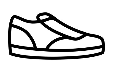 Sneaker / sneakers casual or athletic shoes line art icon for apps and websites