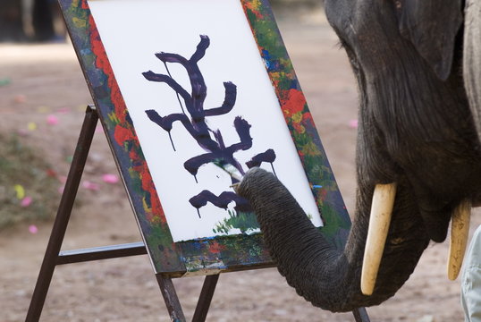 Elephant painting, Chiang Mai