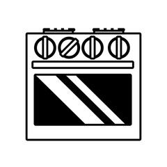 gas stove appliance kitchen home outline vector illustration eps 10