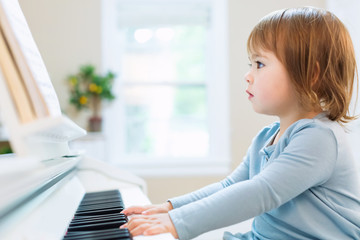 Toddler girl playing piano © Tierney