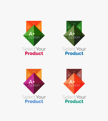 Set of square abstract background templates or infographics