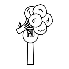 fork with fresh vegetable isolated icon vector illustration design