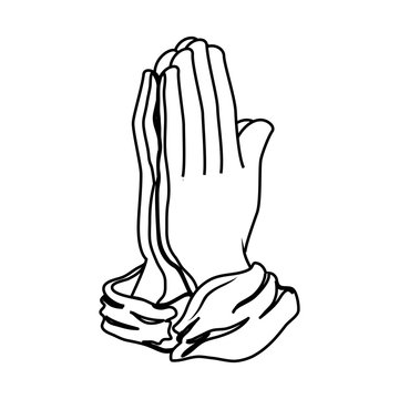 hands praying isolated icon vector illustration design