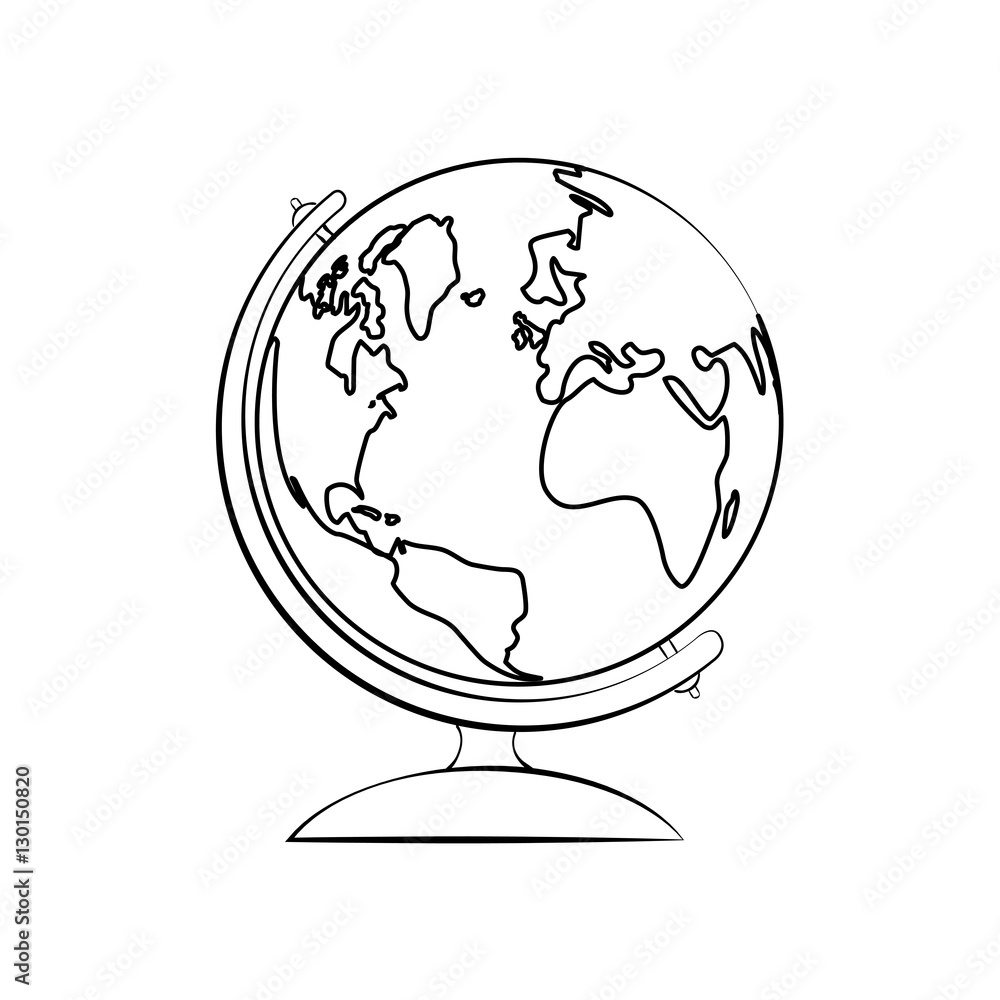 Wall mural school world globe icon vector illustration graphic design