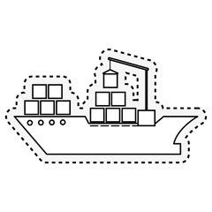 cargo ship isolated icon vector illustration design