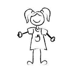 Kid girl draw icon vector illustration graphic design