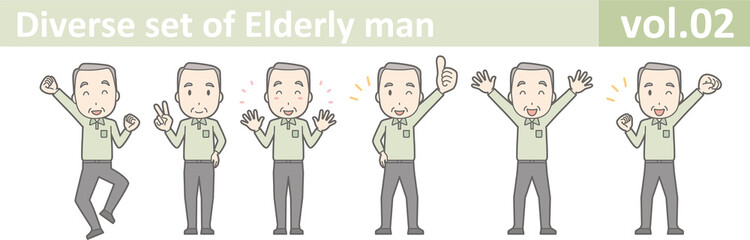 Diverse set of elderly man , EPS10 vector format vol.02