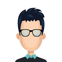 young man character icon vector illustration design
