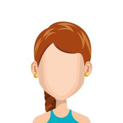 cute woman avatar casual vector illustration design