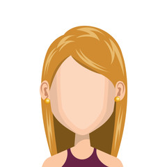 cute woman avatar casual vector illustration design
