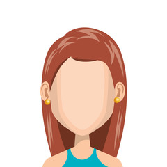 cute woman avatar casual vector illustration design
