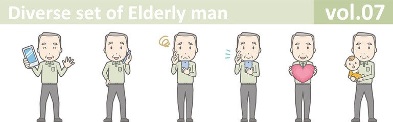 Diverse set of elderly man , EPS10 vector format vol.07