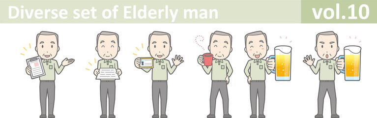 Diverse set of elderly man , EPS10 vector format vol.10