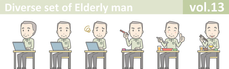 Diverse set of elderly man , EPS10 vector format vol.13